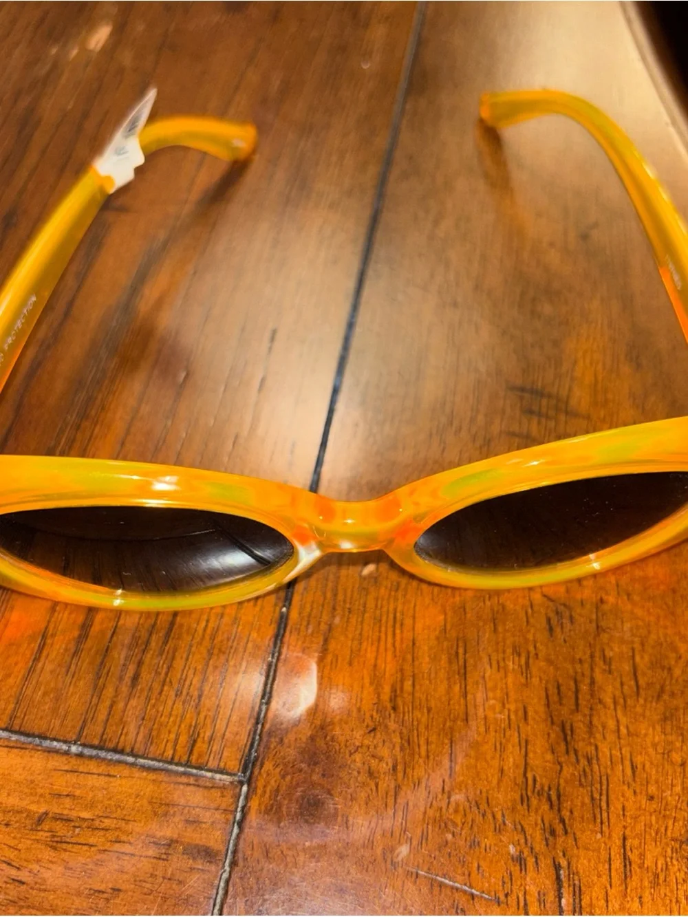 Orange Oval Retro Sunglasses - Picture 2 of 6